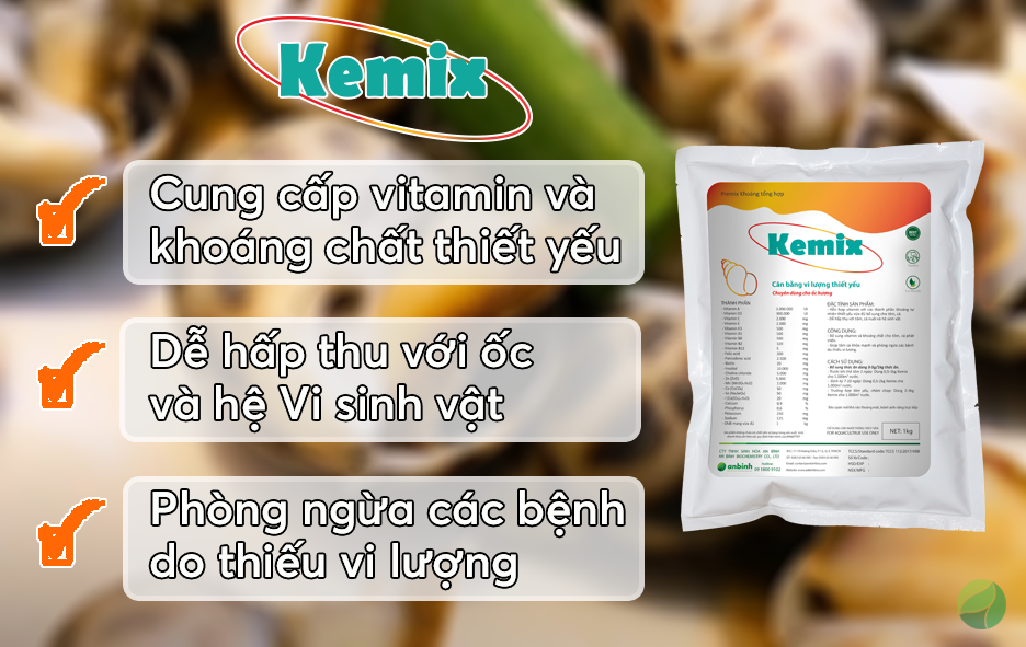 Khoáng kemix cho ốc hương